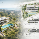 Bebauungsstudie einer modernen Villa auf einem Grundstück in Marbella